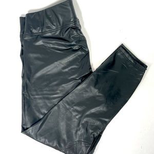 Black Faux Leather Leggings Size 2X